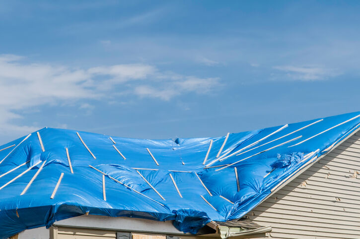 Roof tarp installation by Parks Roofing And Painting